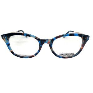 True Religion Blue Tortoise TRUT0161 Eyeglass Frames 52-20-140 Womens Acetate &